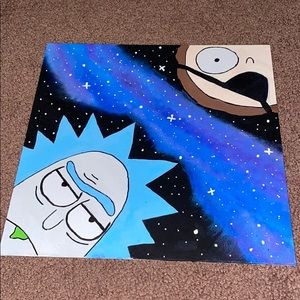 Hand painted rick and evil morty painting